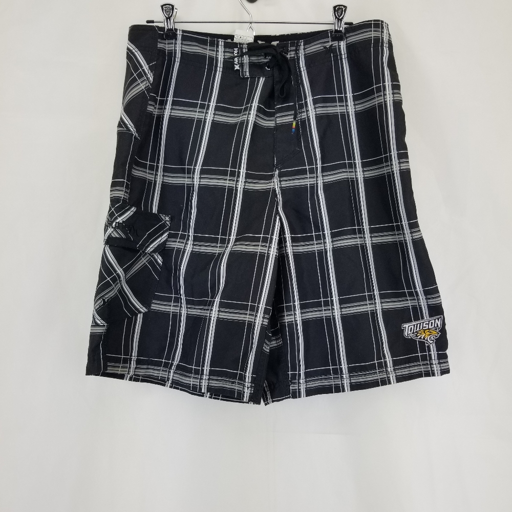 HURLEY Towson Univ Tie Front Plaid Board Shorts